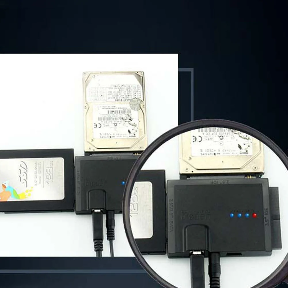 

Hard Drive Converter with LED Light for 2.5 inch 3.5 inch SATA an IDE HDD SSD