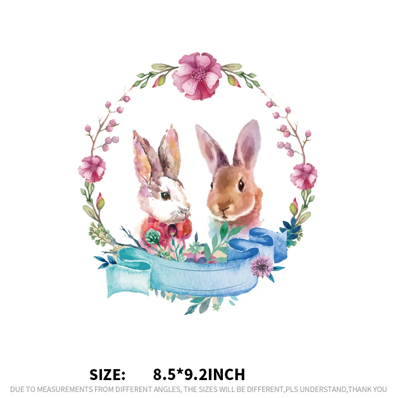 Акварельные медовые кролики одежда нашивки наклейки бытовые железные