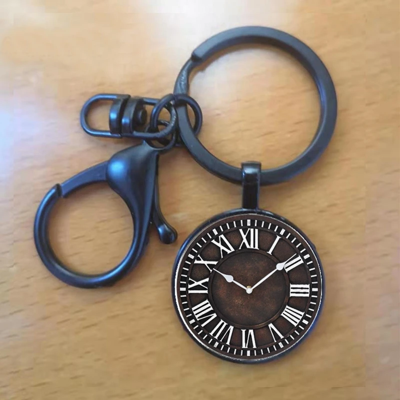 Модный Железный брелок с колокольчиком настенные часы кольцо для ключей подарок