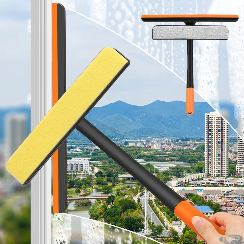 Скребок для окон силиконовый вращающаяся щетка чистки стекол магический скребок