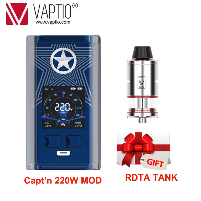 Электронная сигарета Vaptio коробка капитана MOD 220 Вт с боксмодом VEX 100 подходит для