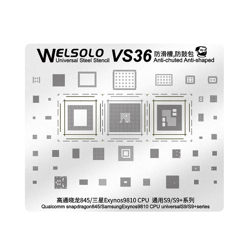 Vs31-37 Meccanico Bga Reballing Stencil Per Samsung S8/S9/Note8/S7 Edge/S6/Note5/A520/A310/A3/A5/A7/J7/J1/J2/J3/J4/Chip Ic Cpu C7