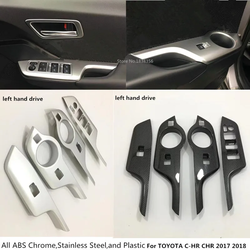 

Car Left Hand Driver Door Inner Window Glass Panel Armrest Lift Switch Button Trim For TOYOTA C-HR CHR 2017 2018 2019 2020