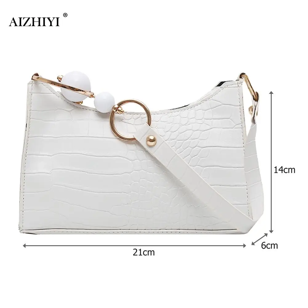 

Fashion Women Beads Underarm Shoulder Bags Solid Casual Classic Texture Creative Design Chic Totes Small Handbags