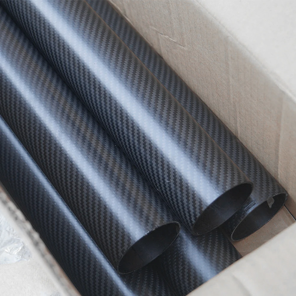 

4pcs 250mm Length OD20-25mm Epoxy Resin Carbon Pipe 3K Carbon Fiber Tube