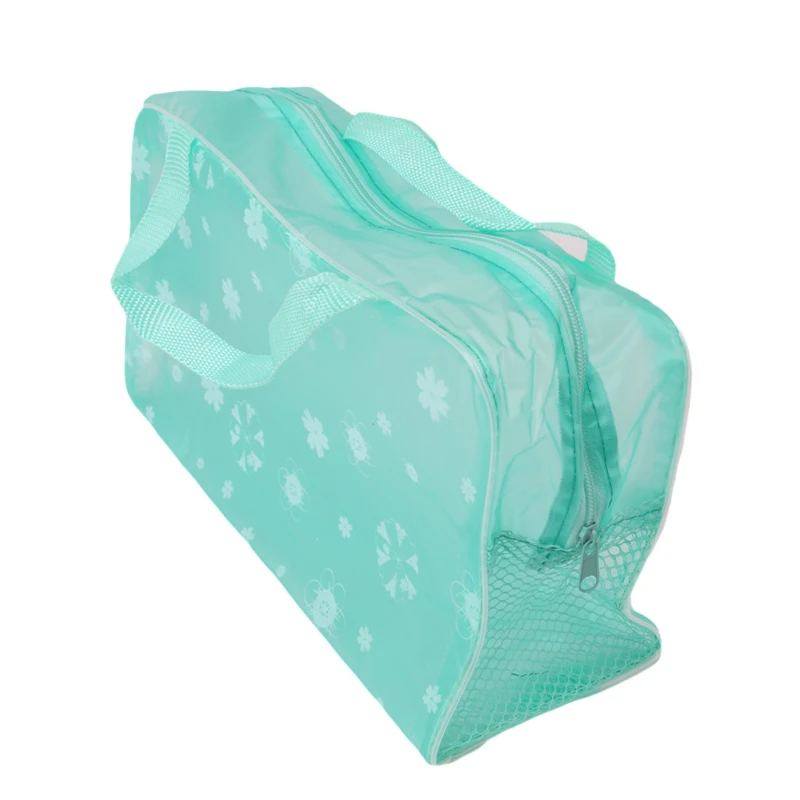 

New Make Up Organizer Bag Toiletry Bathing Storage Bag Women Waterproof Transparent Floral PVC Travel Cosmetic Bag Hot Sale