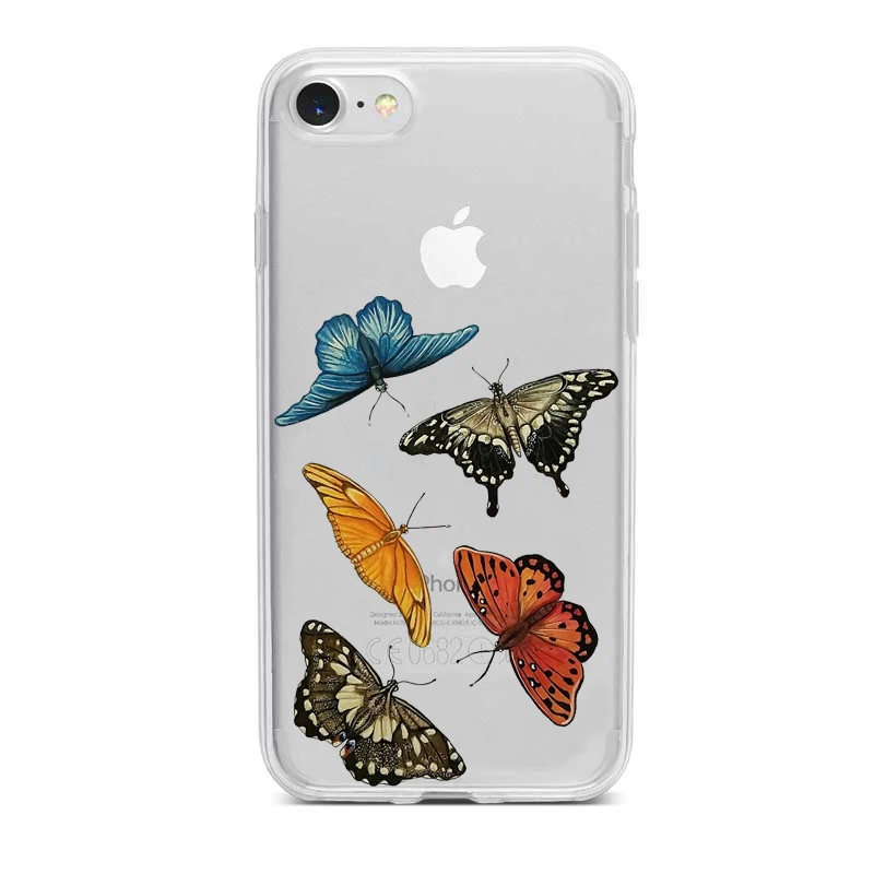 Clear Monarch Butterfly Phone Case For iPhone X XS Max Xr 11 pro 5 5S SE 8 76 s Plus INS Premium Ins Soft Fundas Cover Coque | Мобильные