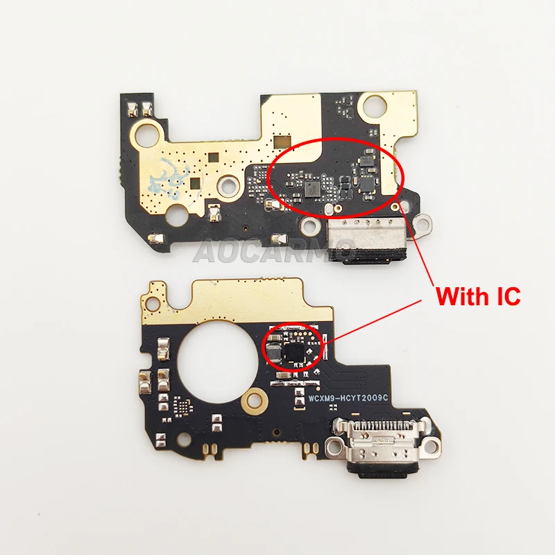Aocarmo para Xiaomi Mi 8 9 Mi8 Mi9 tipo-C conector de carga USB r&aacute;pido puerto de carga conector Flex Cable con IC de reemplazo-1