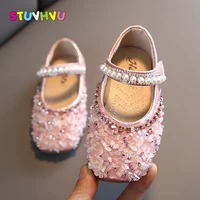 toddler girl shoes rhinestone leather children shoes casual spring and autumn new sequin pearl girls princess shoes dance flats