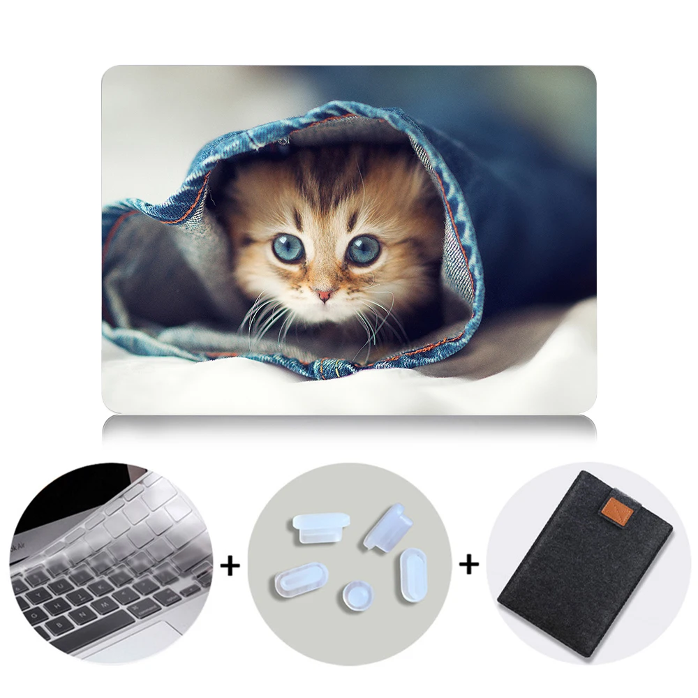 MTT чехол с милым котом и собакой для Macbook Air 11 13 Pro retina 13 15 с сенсорной панелью для mac book 12 дюймов Сумка для ноутбука с животными - Цвет: MB06