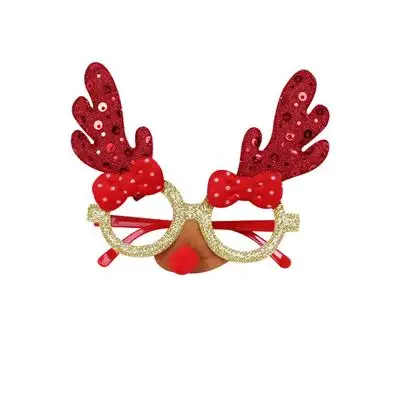 large red antlers Рождественские украшения для взрослых и детей, праздничные игрушки Санта снеговик, рога, очки, праздничное украшение - Цвет: large red antlers