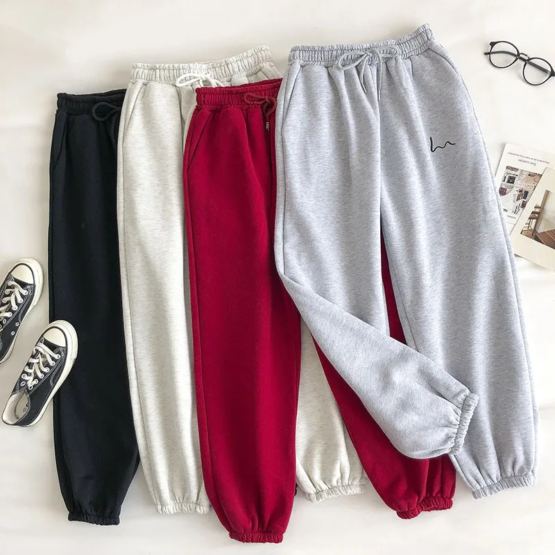 

Woman High Waist Joggers Pants Cotton Loose Trousers Hip Hop Bottoms Casual Femme Sweatpants Women's Sweat Pants