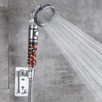 bath shower head high pressure saving water bathroom filter spray nozzle handheld shower head 3 modes with stones