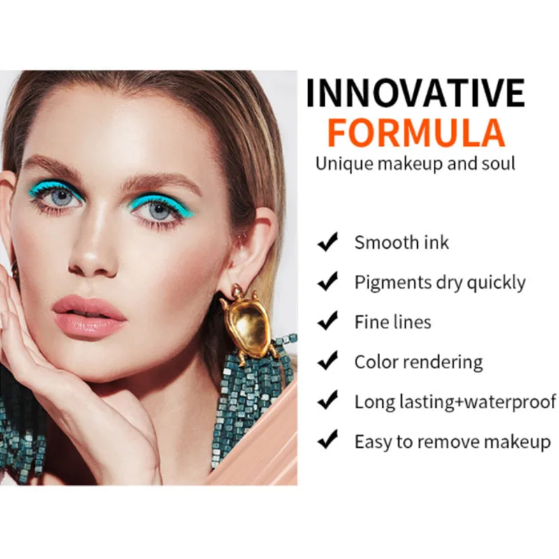 8-color Fluorescent Color Liquid Eyeliner Pen Set Waterproof And Quick-drying Ladies Exquisite Makeup Beauty Tools