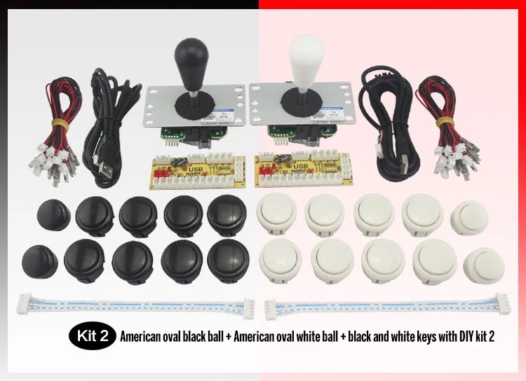 Аркадный Овальный джойстик DIY Kit Нулевая задержка USB контроллер ПК для аркадного джойстика+ кнопочные кнопки+ жгут проводов для аркадной игры
