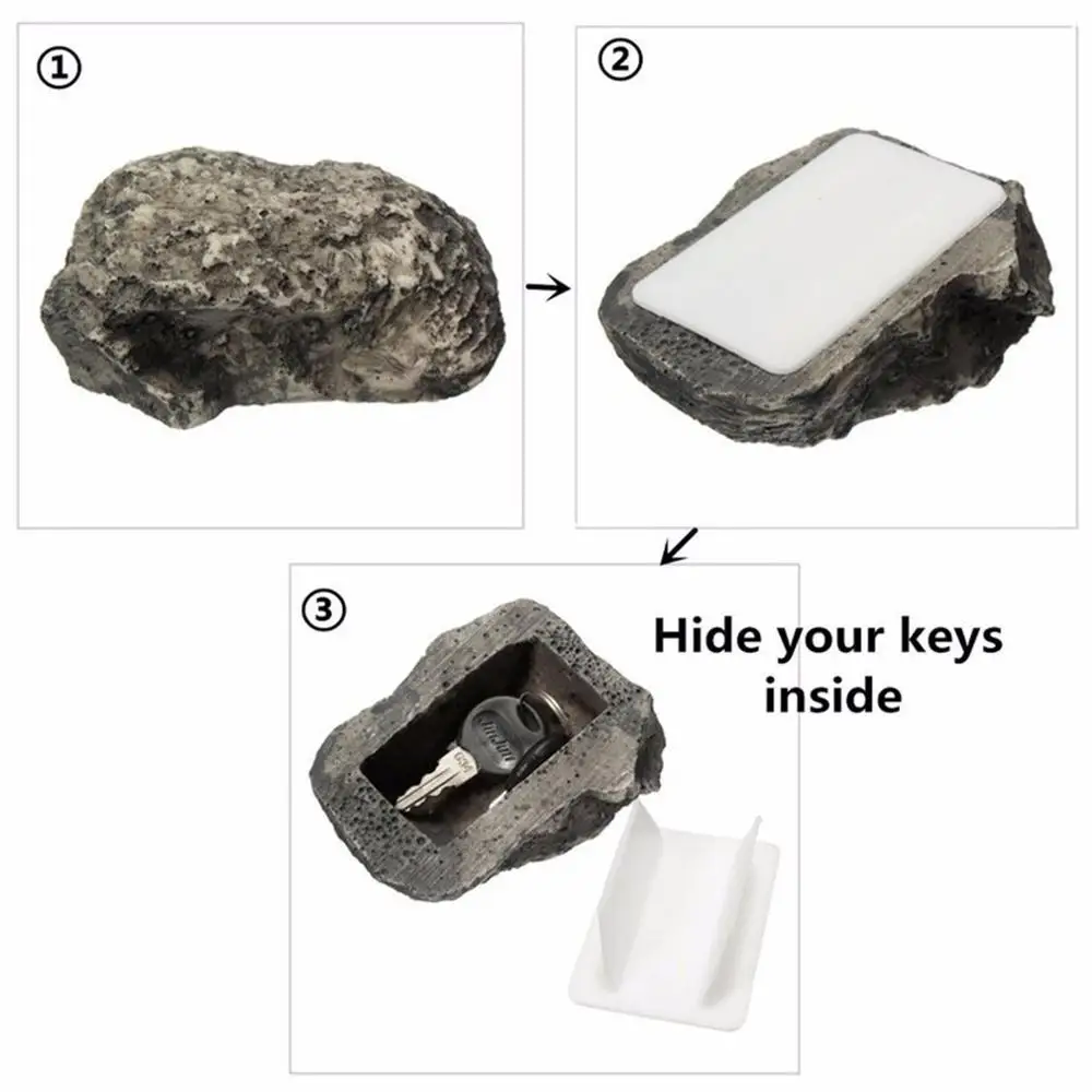 

Внешний запасной ключ, уникальный внешний вид, безопасный ящик для хранения в форме камня, портативный маленький полимерный Настольный ящи...