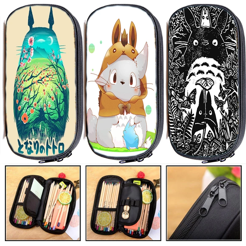 

Totoro Large Capacity Pencil Case Nylon Cute Pencilcase School Pen Case Supplies Pencil Bag School Box Pencil Pouch Stationery