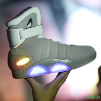 back to the future shoes cosplay marty mcfly sneakers shoes led light glow tenis masculino adulto cosplay shoes rechargeable