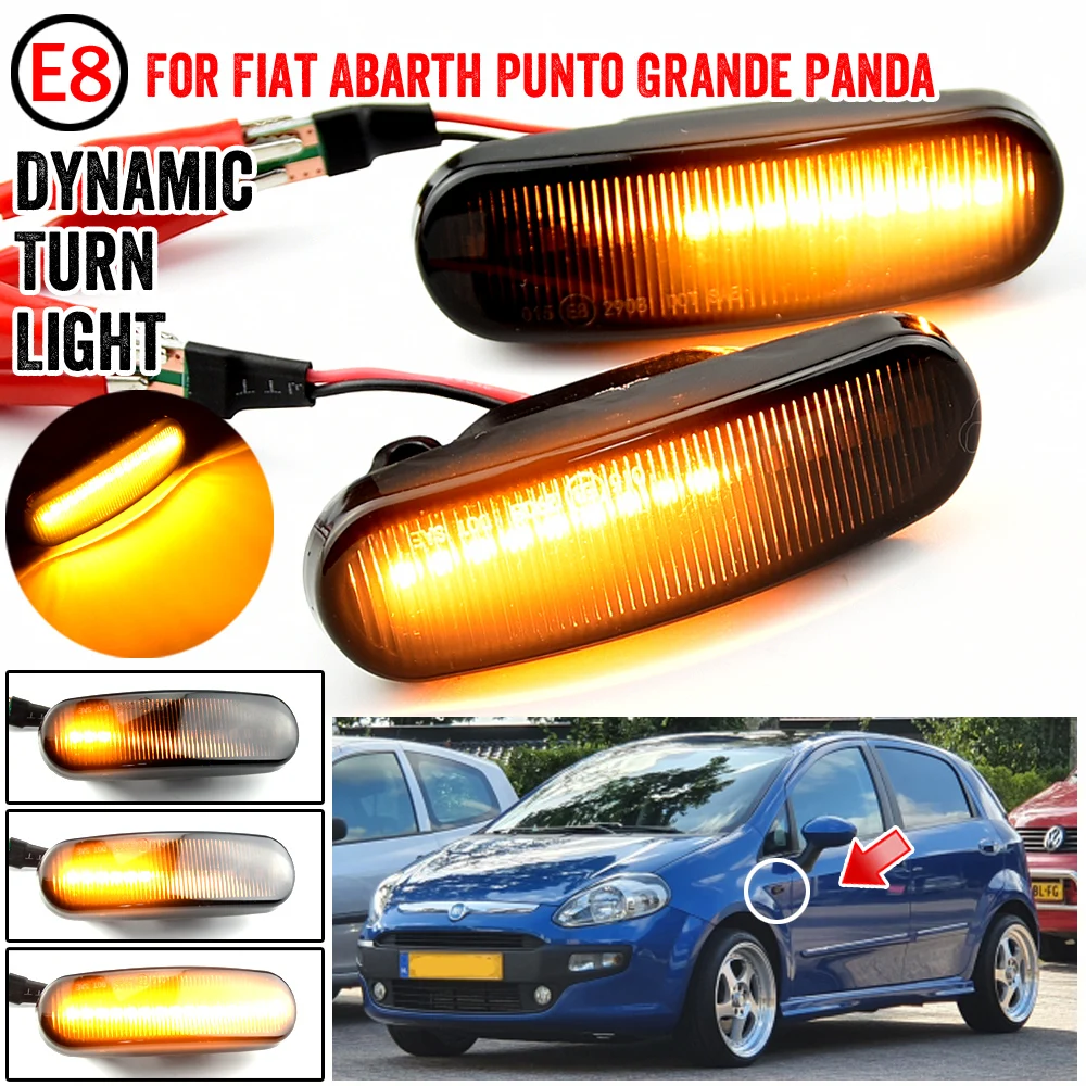 

LED Dynamic Side Marker Light Repeater Lamp For Fiat Punto 3 Evo 199 Grande Panda 2 3 Van 169 312 Idea Stilo Doblo Qubo Multipla