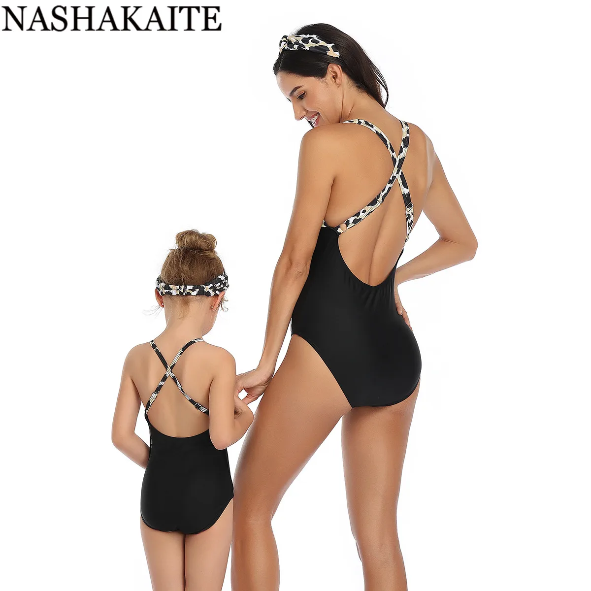 NASHAKAITE/купальный костюм для мамы и дочки с полосатым принтом удлиненными