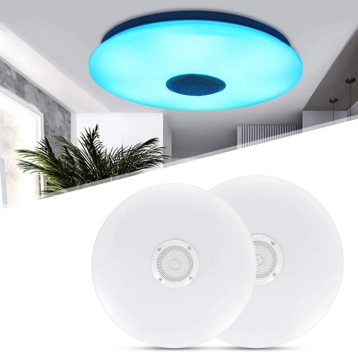 $26.06 120W Modern RGB LED ceiling Lights HomeLighting APP bluetooth Music Light Bedroom Lamps 220V Smart Ceiling Lamp+Remote Control