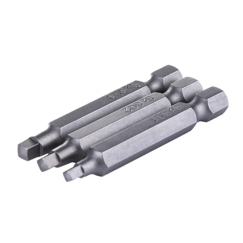 

3Pcs 50Mm 1/4 Inch Hex Square Bits Square Head Screwdriver Bits S2 Alloy Steel netic Screwdriver Bits Set Hand Tools