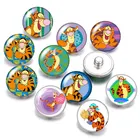 Disney мф Винни-Пуха и Винни-Пуха друг тигра 10 шт. круглый фото стекло кабошон 18 мм кнопки для 18 мм Оснастки браслеты ювелирные изделия оптом