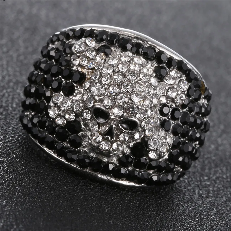 Модные кольца с черепом 316L из нержавеющей стали черного и золотого цвета Цвет для