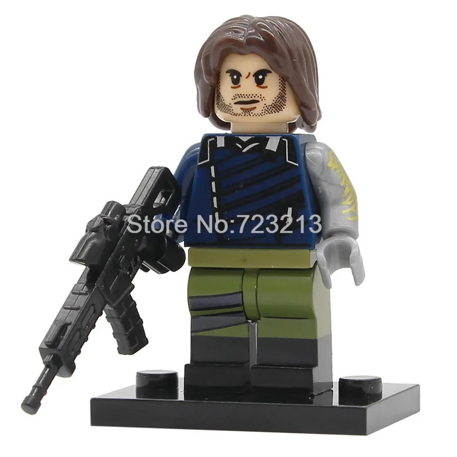 Winter Soldier Супер герой фигура Мстителей Сокол Вонг бак Зимний Солдат Железный человек военная машина строительные блоки наборы модели кирпичные игрушки X0217 - Цвет: Winter Soldier