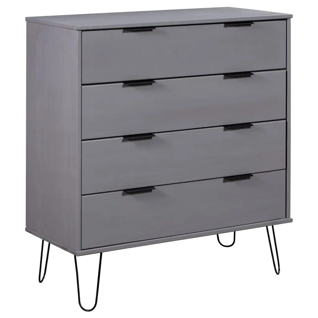 

Шкаф с выдвижными ящиками, серый, 30,1x15,6x35,6 дюйма, из массива сосны