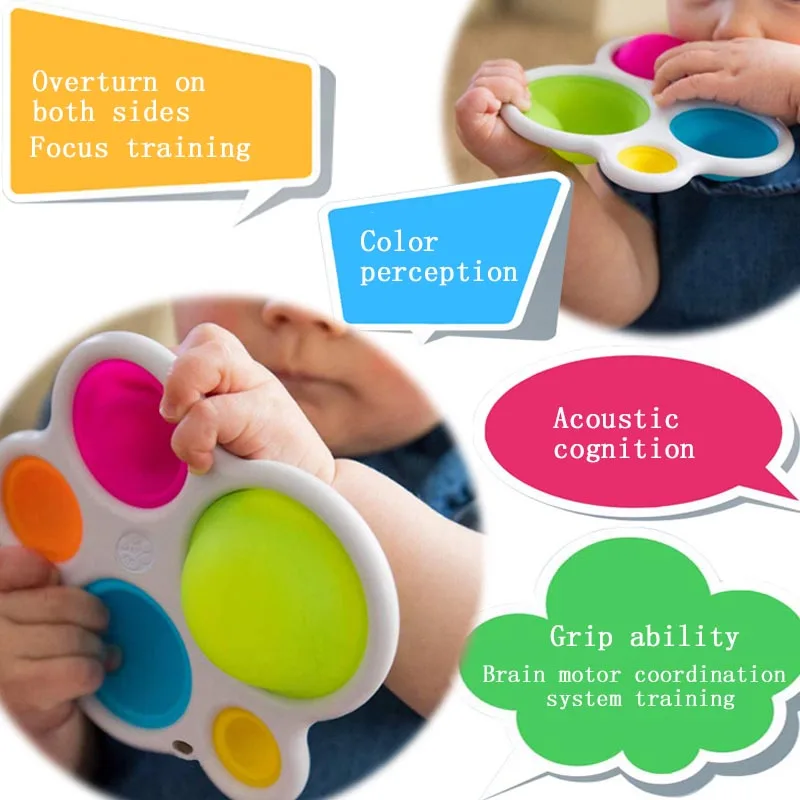 

Baby Toys Montessori Exercise Board Rattle Puzzle Toy Colorful Kids Fidget Toys Intelligence Development Early Education Toy