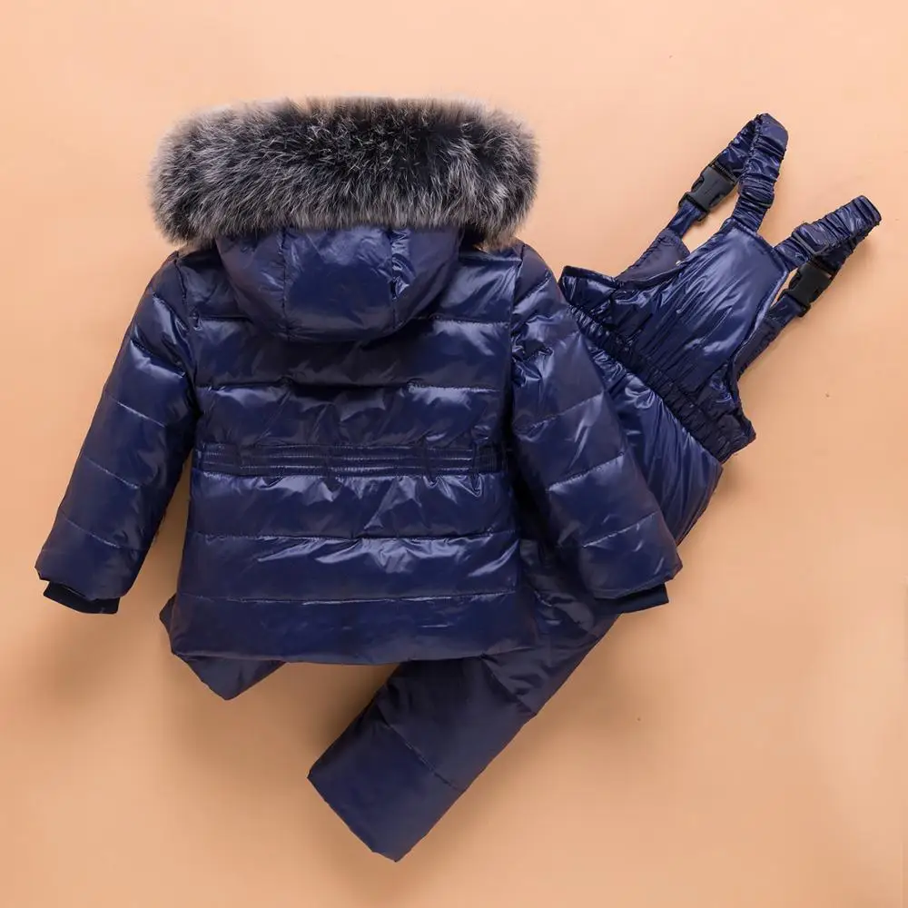 IYEAL на температуру 30 градусов детская зимняя одежда Комплекты с большим меховым