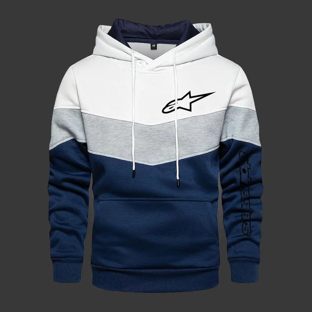 

Men's Hooded Alpinestars Color Fashion Sweatshirt Long Sleeve Autumn Spring Ccasual Hoodies Sports Patchwork Sweatshirts