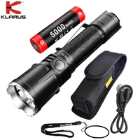 klarus xt21x pro rechargeable power flashlight 4400lm police torch lighter with 21700 battery for campinghikingself defense