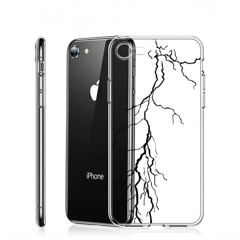 

Lightning weather lines Phone Case Transparent for iPhone 6 7 8 11 12 s mini pro X XS XR MAX Plus