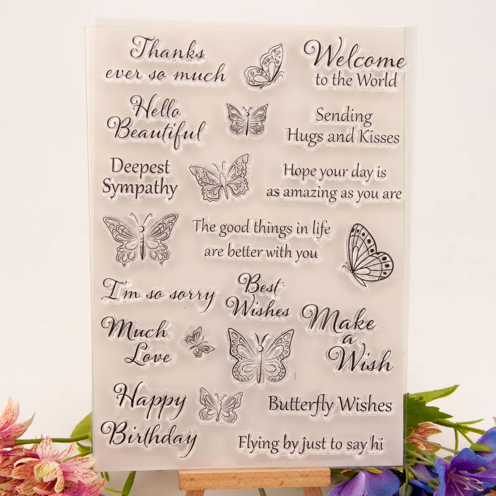 

Scrapbook dies arrivals clear stamps rubber stamps for card making wax silicone silicone stamp alphabet stamp Butterfly