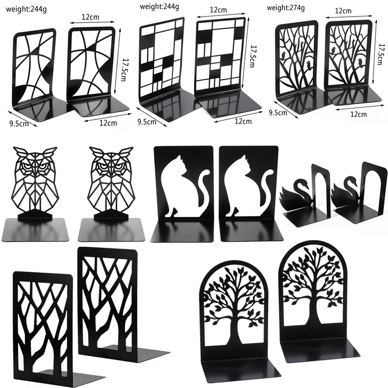 Metal Non-Slip Bookend Bracket Book Support Stand Animal Shaped Office Book Stop