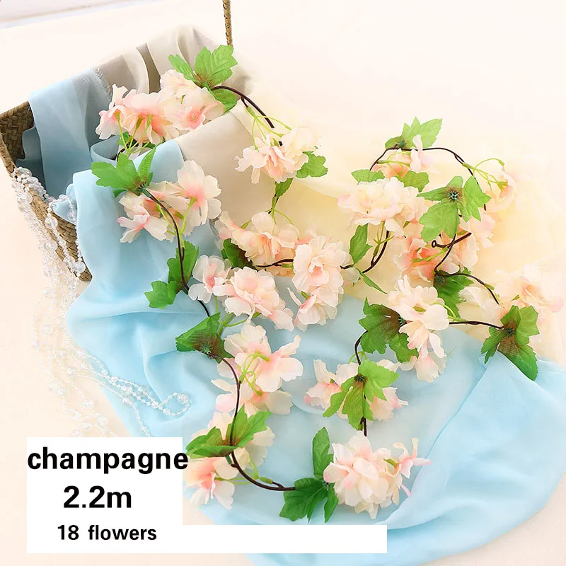 Длинная искусственная цветочная гирлянда 18 цветов 220 м|Искусственные и сухие