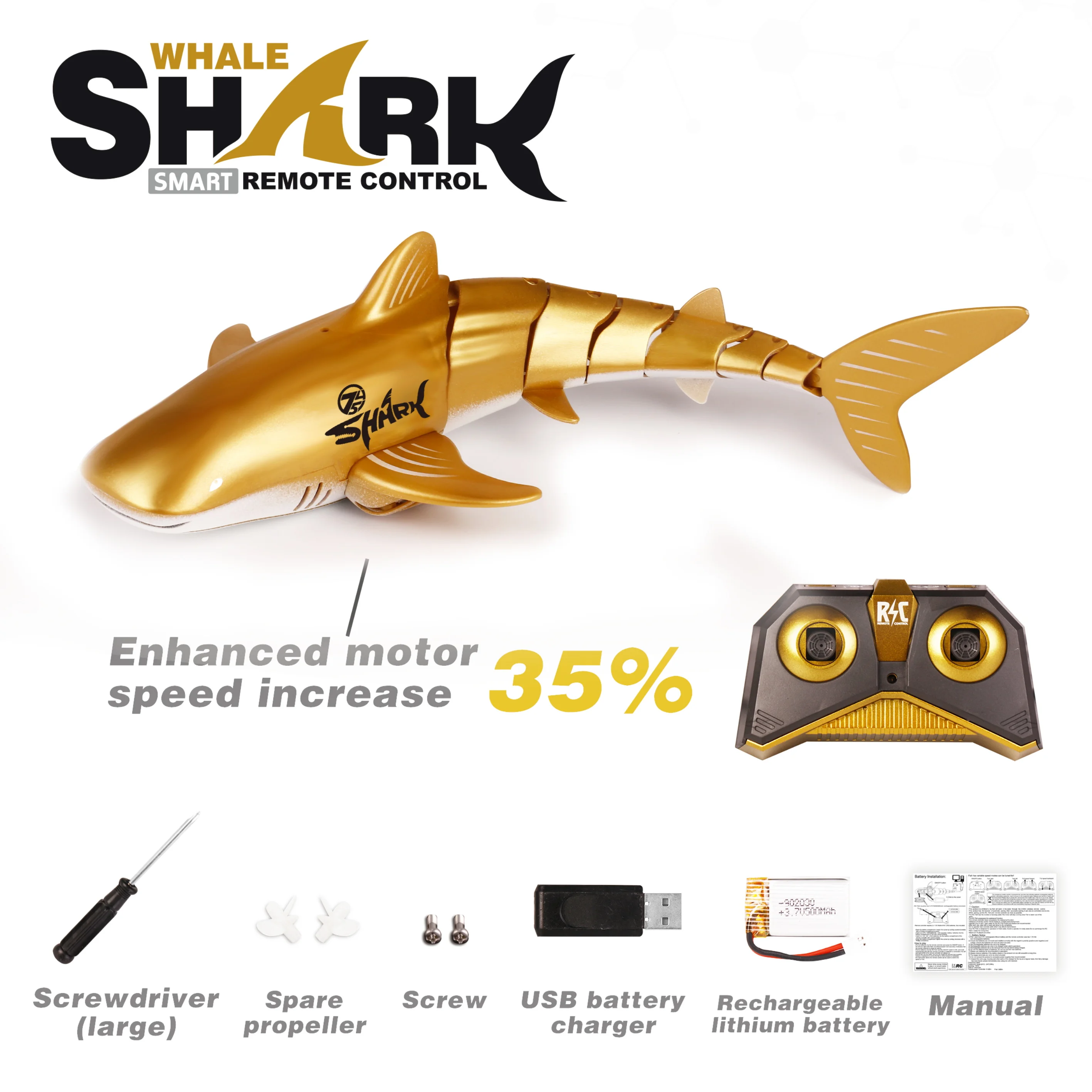 

New 2.4Gh Shark Rc Fish Toys Waterproof Can Recharg Remote Control Shark Toys For Boys Fin Chlid Toys High Shark Speedsubmarine