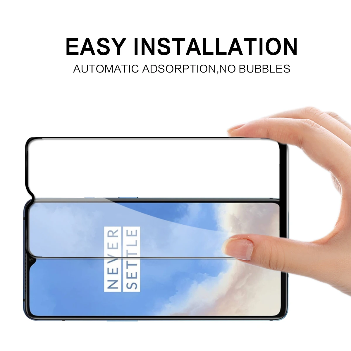 Screen Protector for OnePlus 7T Tempered Glass Full Coverage Dust-proof Anti-Scratch Bubble Free LCD Screen Cover One Plus 7T