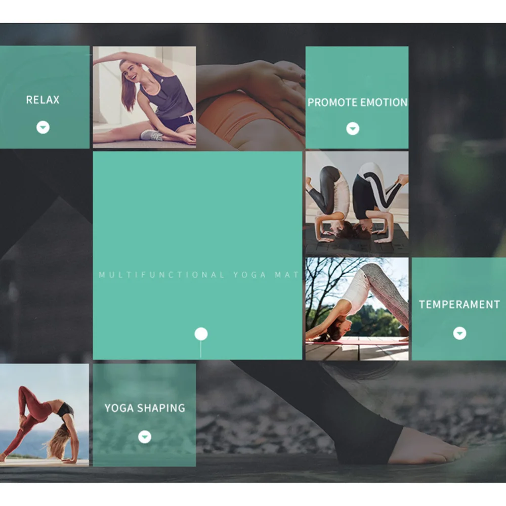 

183x61x0.6cm Portable Dual Layers Yoga Mat Anti-slip Yoga Fitness Gymnastics Mats Exercise Sport Mat (Purple and Violet)