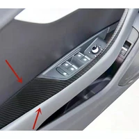 carbon fiber car interior door armrest panel trim cover inner door grab handle sticker for audi a4 a5 b9 17 18 car accessories
