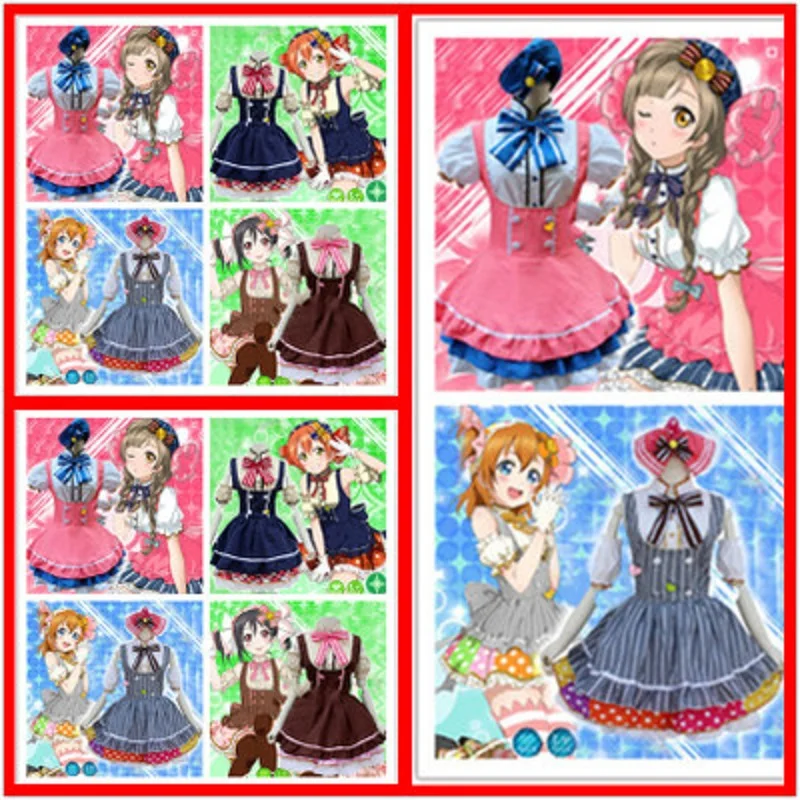 Японское аниме Love Live Tojo/ Umi/ Eli/ Hanayo/Nico/Rin форма сладкой горничной платье принцессы
