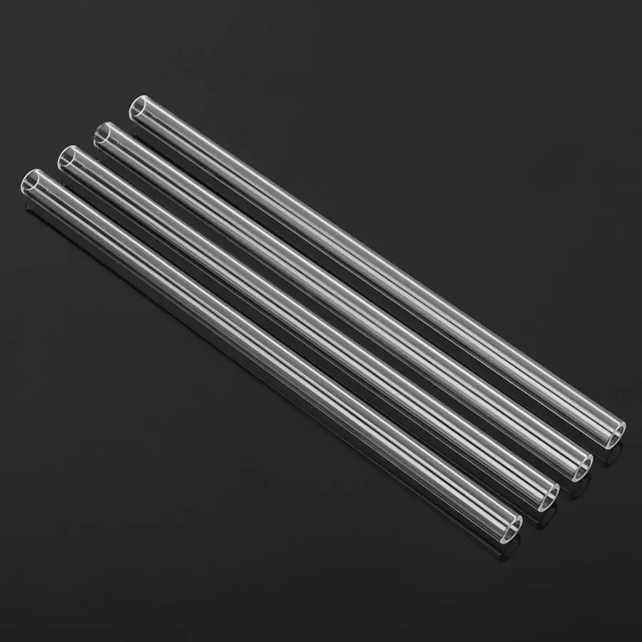 Портативная прозрачная термостойкая стеклянная соломинка для питья с чистящей