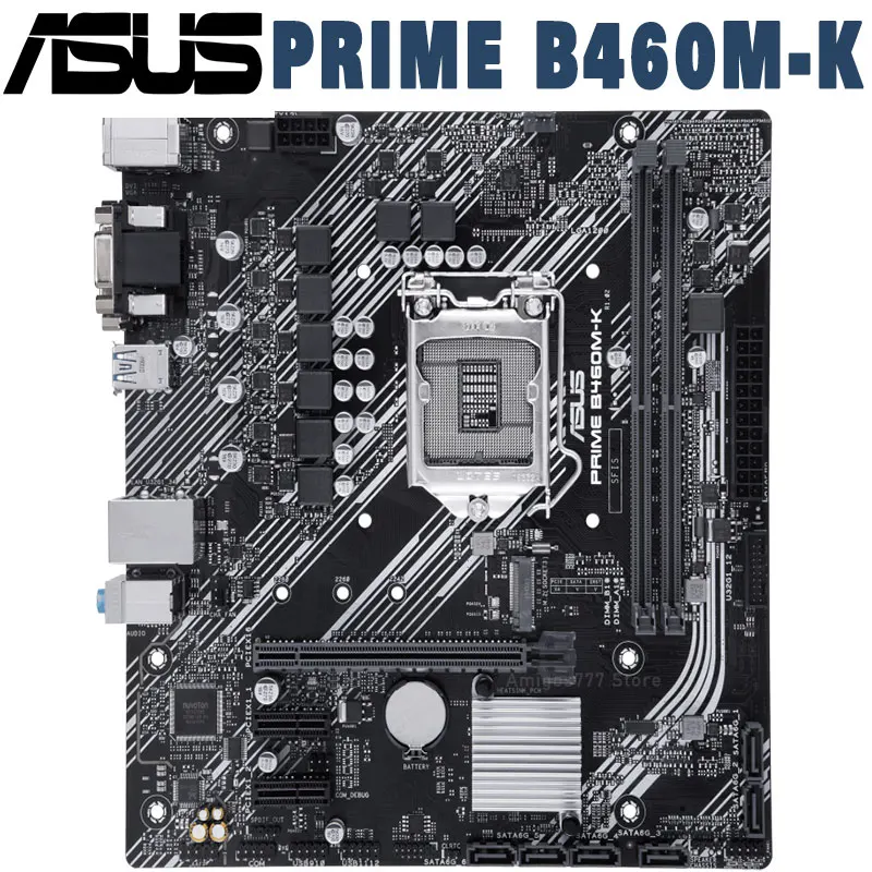 Billig Maindboard ASUS PRIME B460M-K LGA 1200 10th Gen Ddr4 64gb M.2 Chia USB 3,2 OC VGA Intel B460 Micro ATX Desktop Mainboard Verwendet