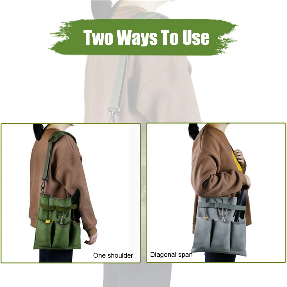 

Garden Tool Bags Waterproof Storage Bag with Interior Pocket and 3 Exterior Pockets Garden Organizer