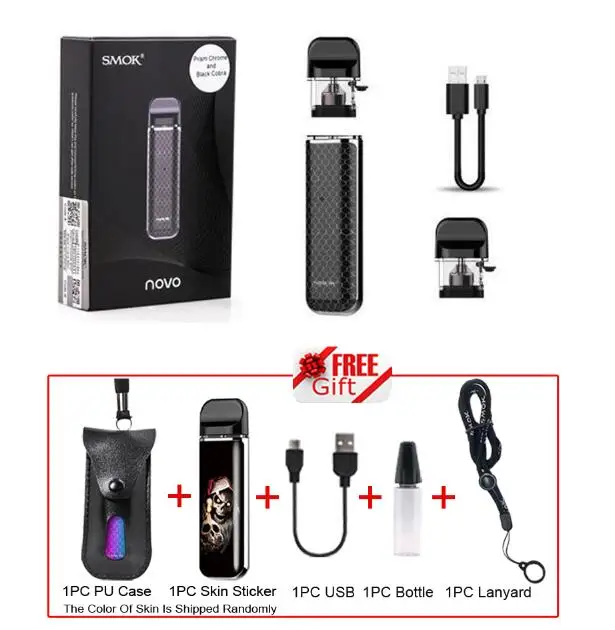 NOVO 1 Black Набор SMOK Novo 2 SMOK Pod, электронная сигарета, стартер, ручка с аккумулятором 800 мАч, 2 мл, катушка VS NORD - Цвет: NOVO 1 Black