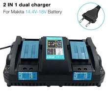 Dual Battery Charger for Makita Li-Ion 14.4V 18V BL1830 Bl1430 DC18RC DC18RA EU Plug 4A Charge Current  1 USB Adapter for Phone