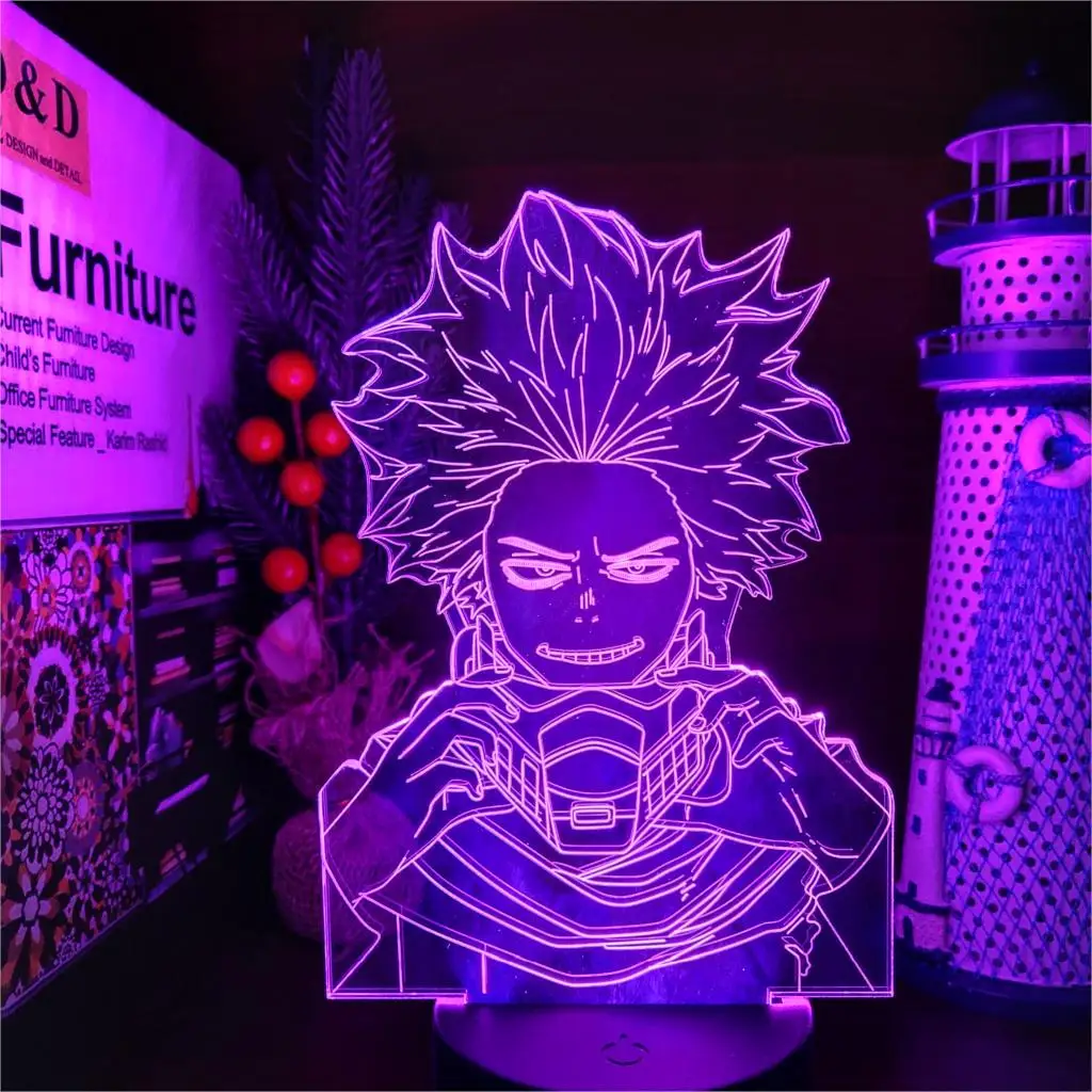 

Shinsou Hitoshi My Hero Academia 3D ночсветильник Аниме Фигурка Lampara Led украшение свет ing Boku No Hero светильник s Декор Светильник s