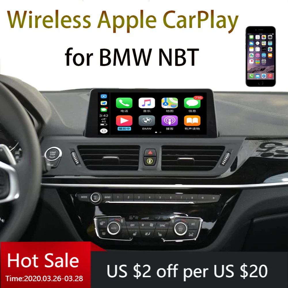 Беспроводной модуль кодировщика CarPlay для BMW 2013 2017 NBT X1 X2 X3 X4 X5 mini Android Автомобильная